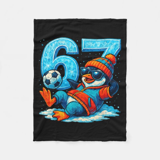 Couverture Polaire Cadeau drôle de mème de soccer de pingouin 67  (Devant)