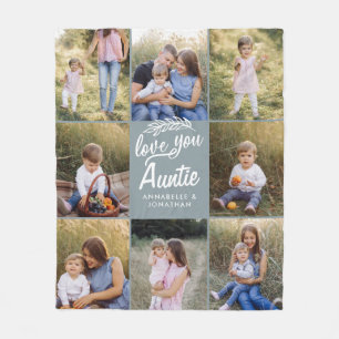 Couverture Polaire cadeau familial 8 photo petit-enfant simple