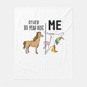 Couverture Polaire Cadeau licorne 80 ans anniversaire et moi autre