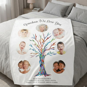 Couverture Polaire Cadeau personnalisé avec photo de grand-mère