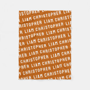 Couverture Polaire Cadeau personnalisé Burnt Orange personnalisé Nom 