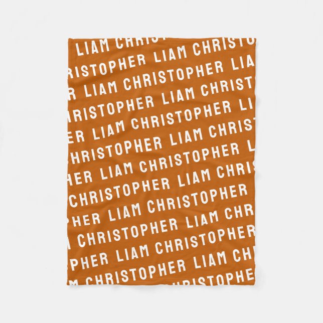 Couverture Polaire Cadeau personnalisé Burnt Orange personnalisé Nom  (Devant)