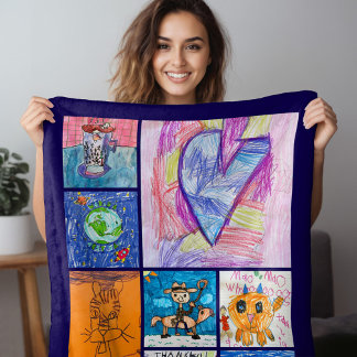 Couverture Polaire Cadeau personnalisé d'art de 8 photos pour enfants