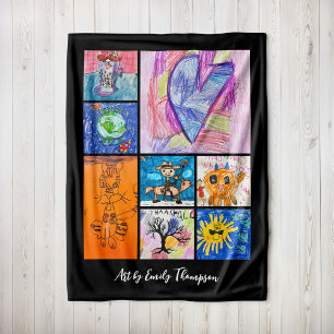 Couverture Polaire Cadeau personnalisé d'art de 8 photos pour enfants