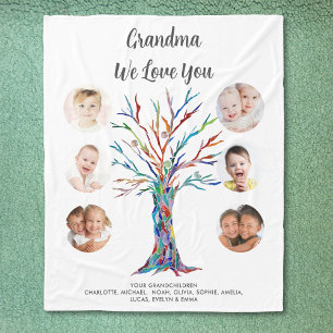 Couverture Polaire Cadeau personnalisé de photo de grand-mère