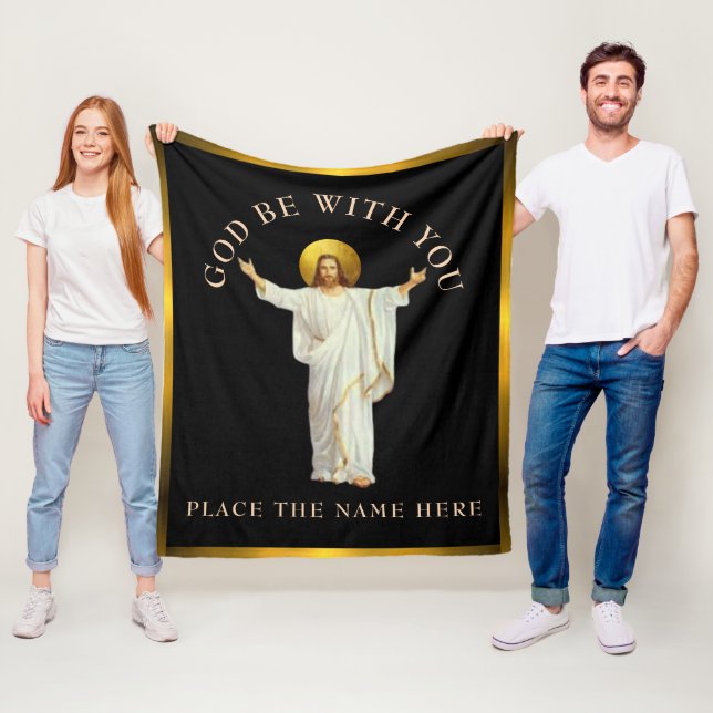 Couverture Polaire Cadeau personnalisé de réconfort "DIEU SOIT AVEC V (En situation)