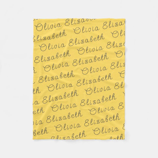 Couverture Polaire Cadeau personnalisé moutarde Jaune Personnalisé Ba (Devant)