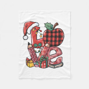 Couverture Polaire Cadeau pour Enseignant Joyeux Noël Amour