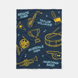 Couverture Polaire Cadeau supérieur de motif de doodle de groupe de m