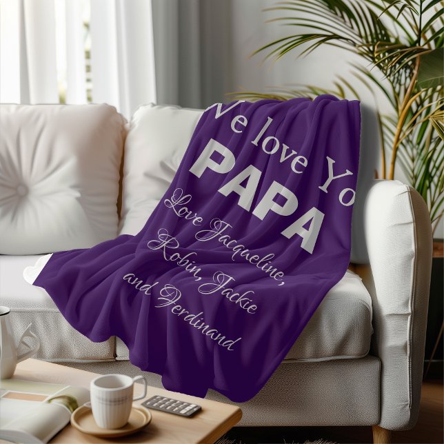 Couverture Polaire Cadeau unique pour papa Pop ou papa. Personnalisé  (Let him know you Love him Deeply. Give him a gift he will use. Simple, Warm, Cuddly and Durable..)