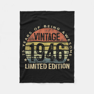 Couverture Polaire Cadeaux de 75 ans Vintage 1946 Anniversaire