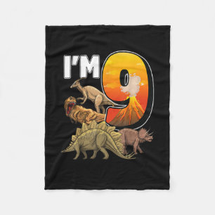 Couverture Polaire Cadeaux de 9 ans 9e anniversaire garçon Rawr I'm 9