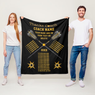 Couverture Polaire Cadeaux de crosse de Black, Gold Best Lacrosse, n'