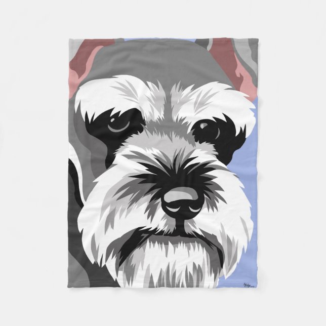 Couverture Polaire Cadeaux de Schnauzer miniature (Devant)