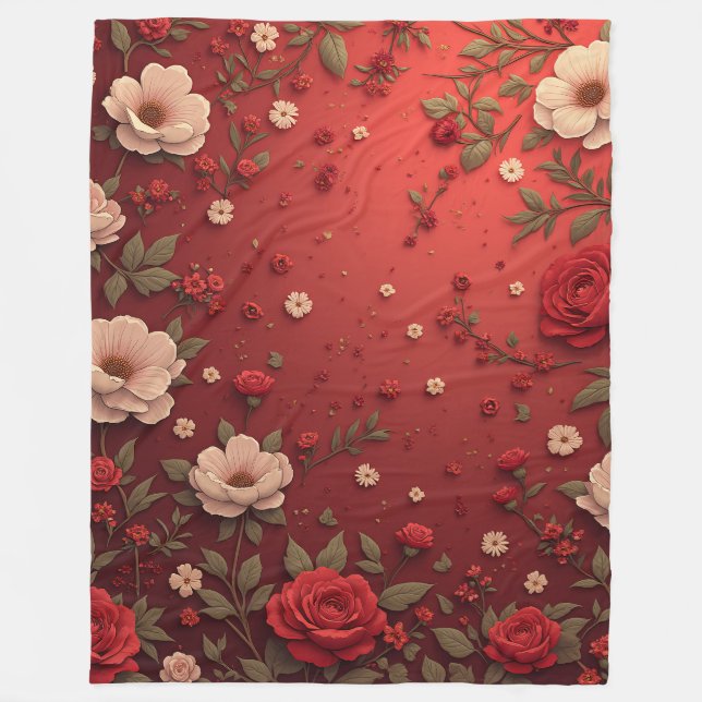 Couverture Polaire Cadeaux FleeBlanket floraux pour femmes (Devant)