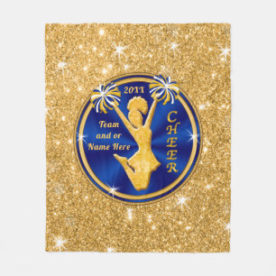 Couverture Polaire Cadeaux supérieurs d'acclamation de bleu et d'or,