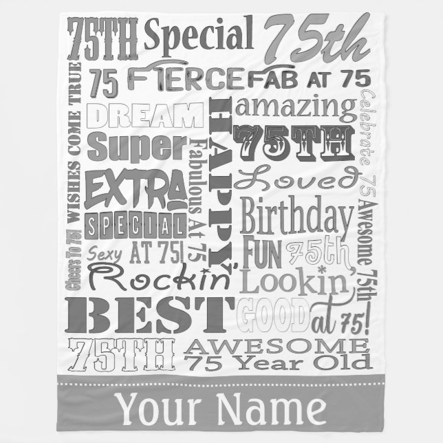 Couverture Polaire Cadeaux Uniques Et Spéciaux De Soixante-Quinzième  (Devant)