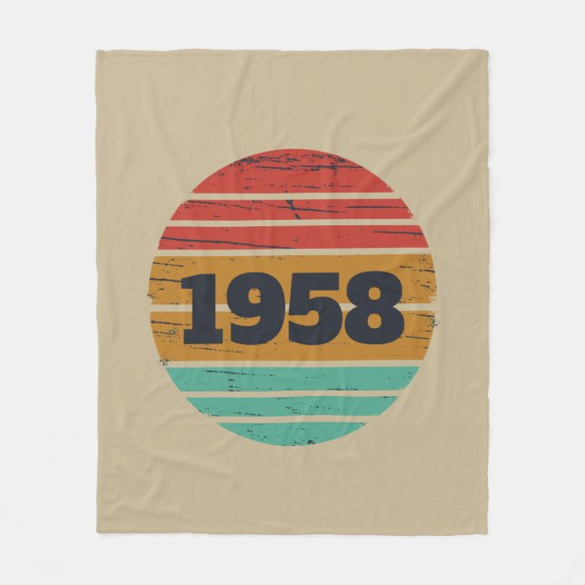 Couverture Polaire Cadeaux vintages personnalisés pour 65e anniversai (Devant)