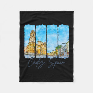 Couverture Polaire Cadiz Spain Traveling Brushstroke Cadiz Souvenir V