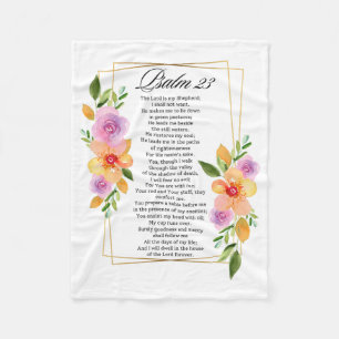 Couverture Polaire Cadre géométrique floral Psalm 23
