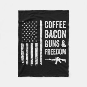Couverture Polaire Café Bacon Armes &amp; Dom - Barbecue Grill Drôle 
