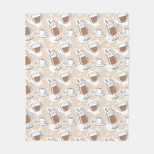 Couverture Polaire Café, motif doux (Devant)