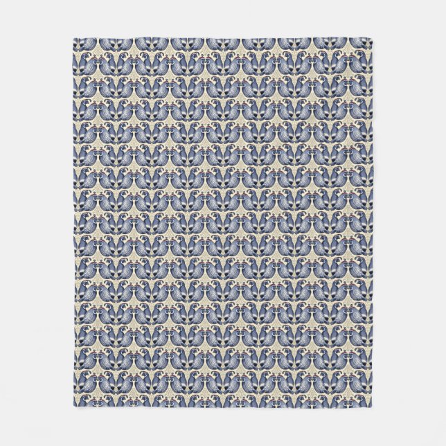 Couverture Polaire Cail Bird Motif décoratif Fleece Blanche (Devant)