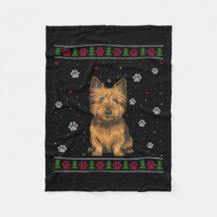 Couverture Polaire Cairn Terrier Chandail de Noël Xmas Animal de comp