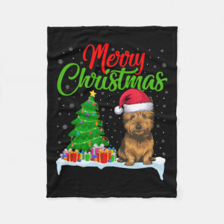 Couverture Polaire Cairn Terrier Chien Noël Lumières des arbres de No