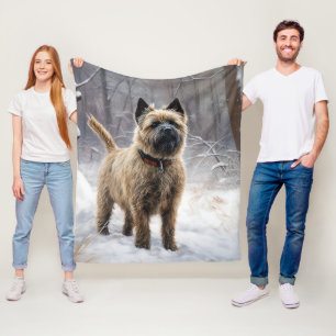 Couverture Polaire Cairn Terrier Laissez Tomber la Neige Noël