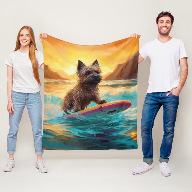 Couverture Polaire Cairn Terrier Plage Surf Peinture (En situation)