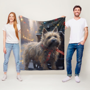 Couverture Polaire Cairn Terrier Saison des Fêtes de Noël