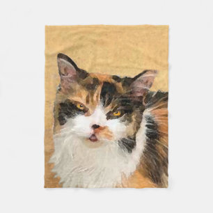 Couverture Polaire Calico Cat Painting - Cute Original Cat Art