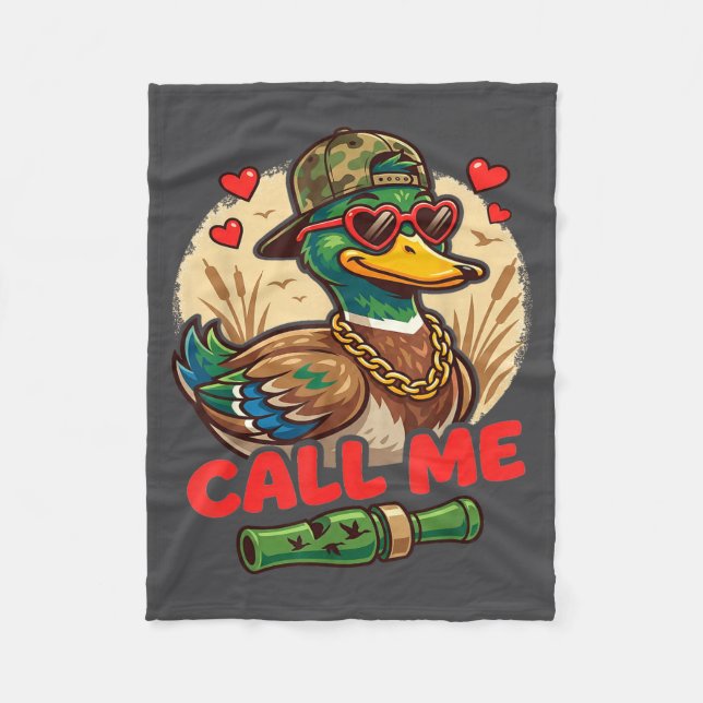 Couverture Polaire Call Me Duck Hunting Retro Valentine's Day Men Wom (Devant)