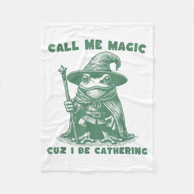 Couverture Polaire Call Me Magic Cuz I Be Gathering, Funny Wizard Fro (Devant)