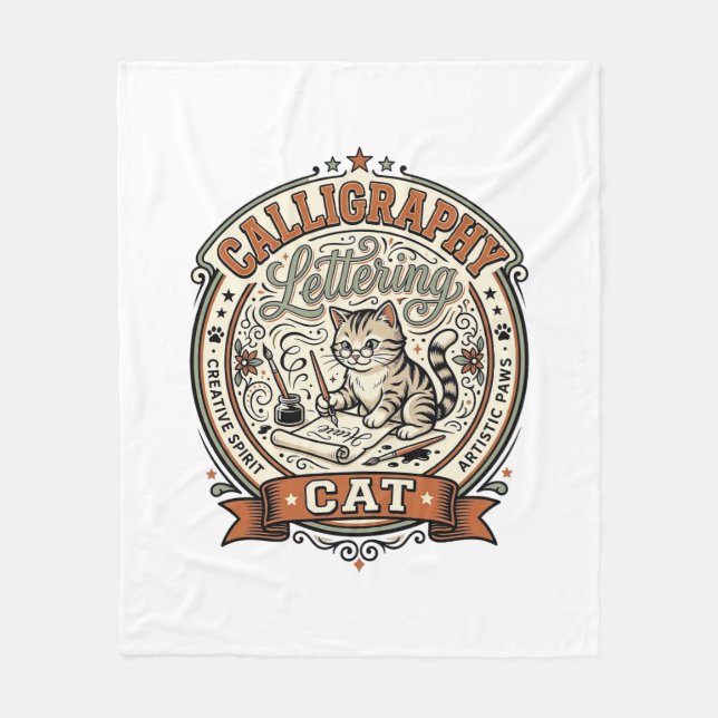 Couverture Polaire Calligraphie Lettre Chaton Calligraphie Lettre Ca (Devant)