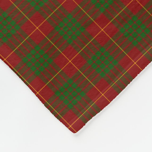 Couverture Polaire Cameron tartan rouge vert plaid (Coin)