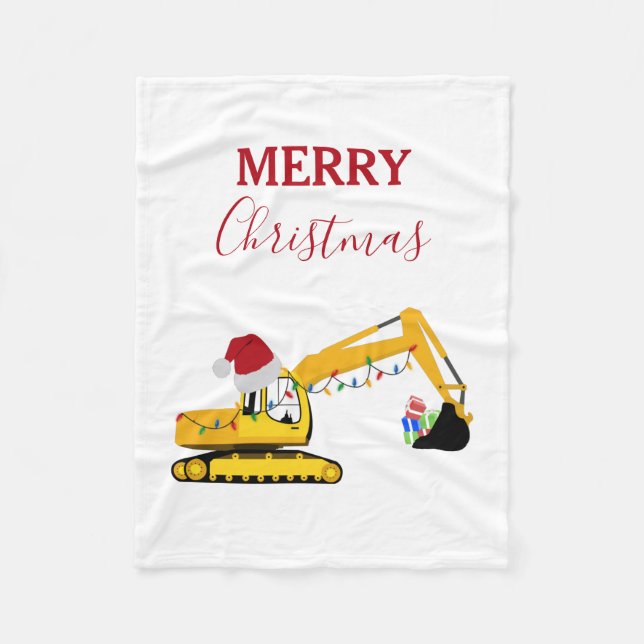 Couverture Polaire Camion de construction de l'excavatrice de Noël (Devant)