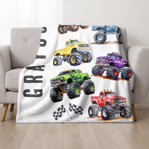 Couverture Polaire Camions Monster pour enfants modernes