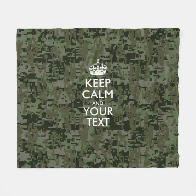 Couverture Polaire Camo Numérique Conserver Le Calme Et Votre Texte (Devant (Horizontal))
