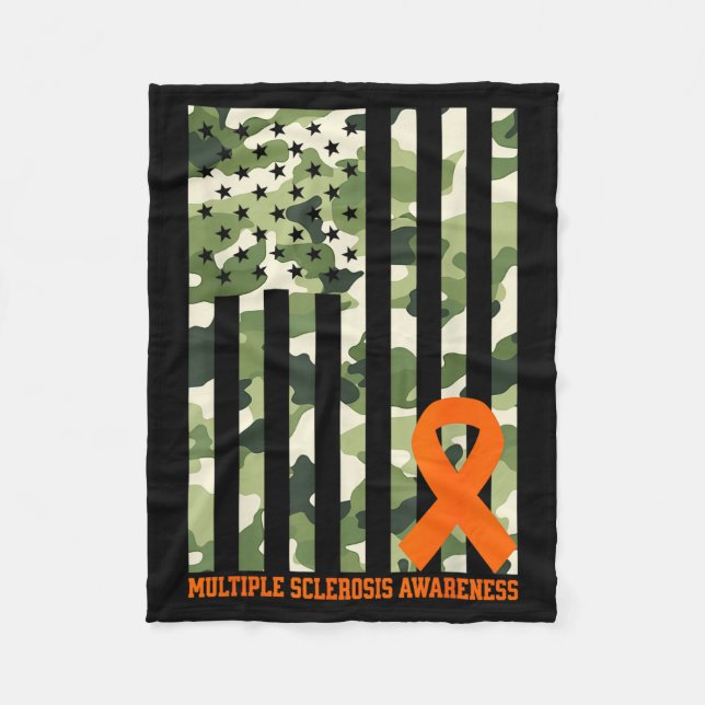 Couverture Polaire Camo Usa Flag Multiple Sclerosis Awareness Month M (Devant)