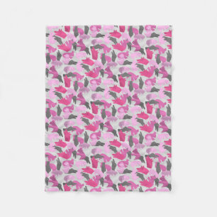 Couverture Polaire Camouflage animal Silhouette rose