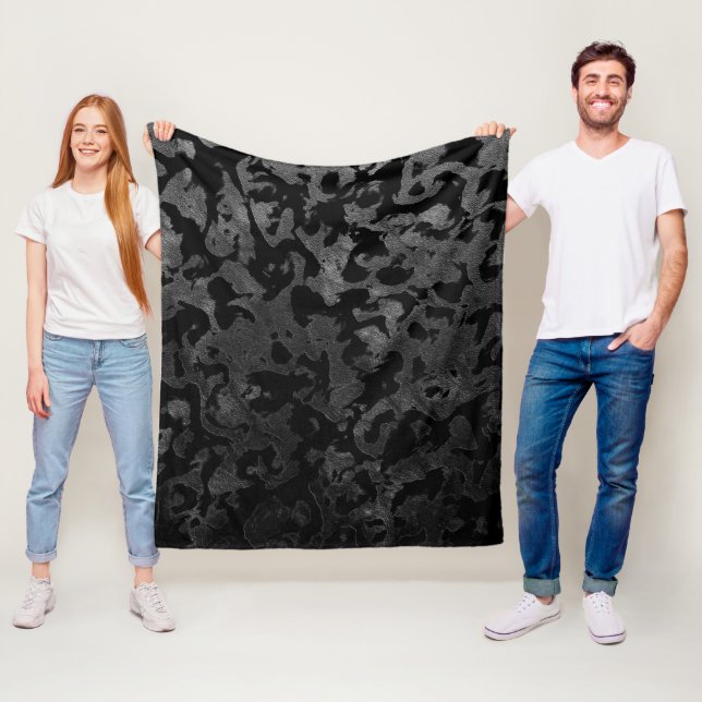 Couverture Polaire Camouflage moderne Camo-noir et gris foncé (En situation)