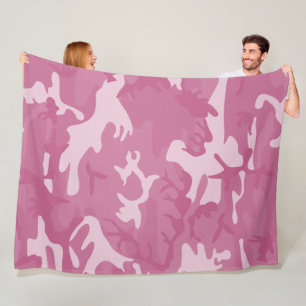Couverture Polaire Camouflage Rose