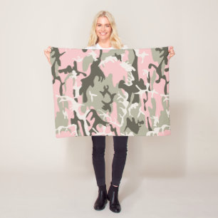 Couverture Polaire Camouflage rose et vert, Militaire, Armée