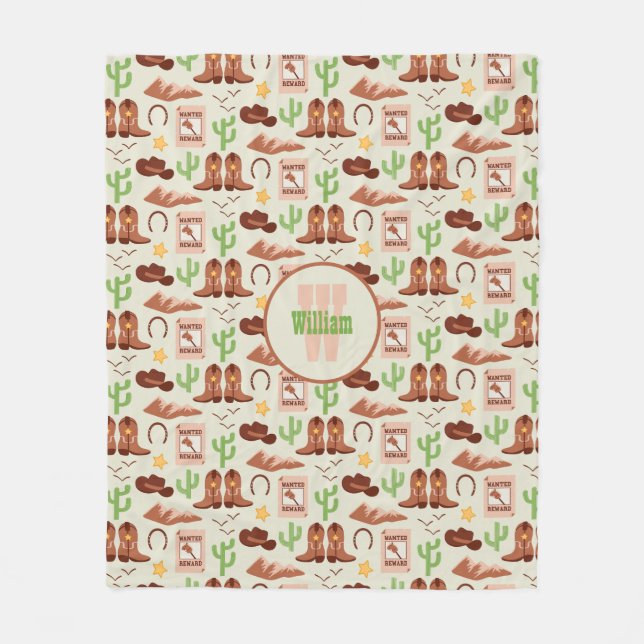 Couverture Polaire Campagne Boots Cowboy Stick Horse Désert Ouest (Devant)