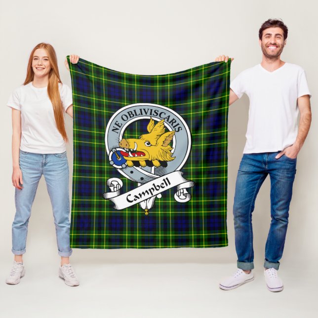 Couverture Polaire Campbell Of Breadalbane Modern Clan Badge Tartan P (En situation)