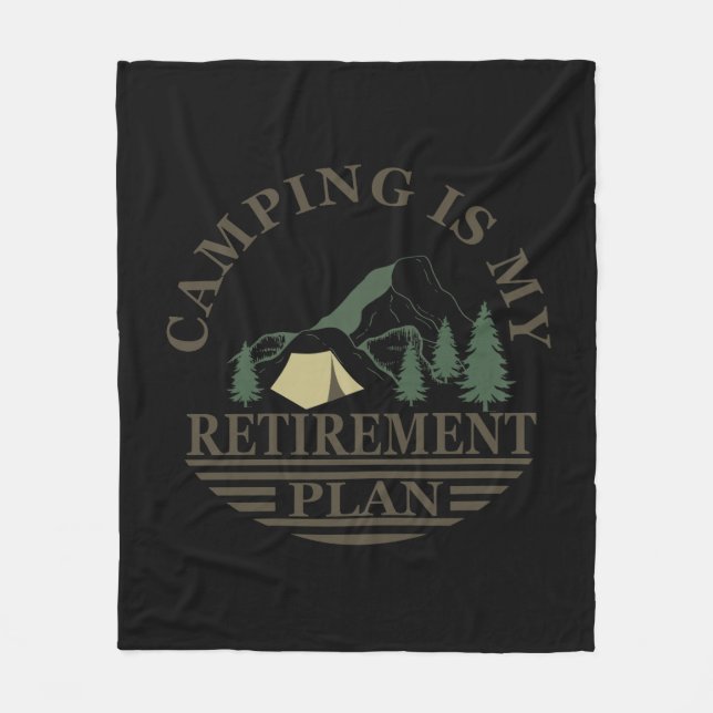 Couverture Polaire Camping est mon plan de retraite drôle à la retrai (Devant)
