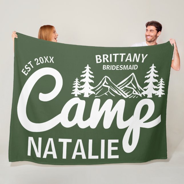 Couverture Polaire Camping personnalisé Bachelorette Party Bridesmait (En situation)