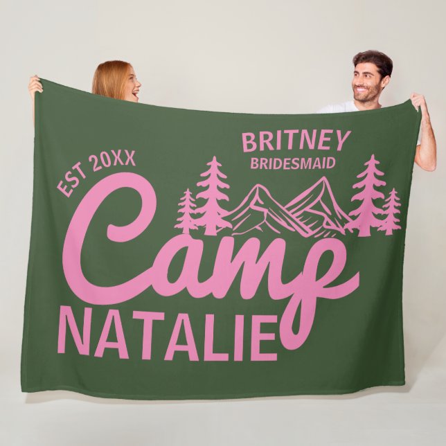 Couverture Polaire Camping personnalisé Bachelorette Party Bridesmait (En situation)